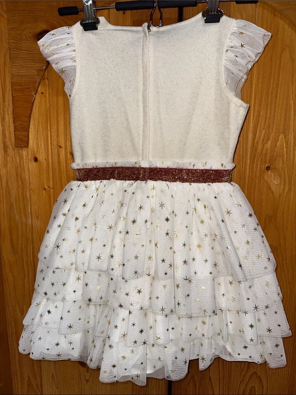 American Girl White Glitter Dress